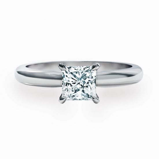 经典公主方形切割钻石订婚戒指, 圖像 1