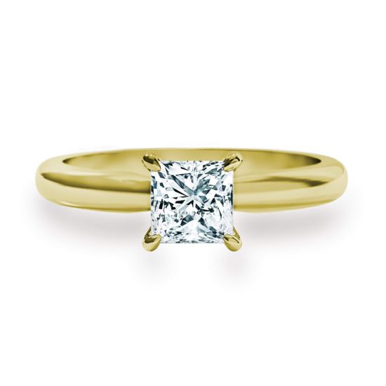 公主方形切割钻石订婚戒指, 放大圖像 1