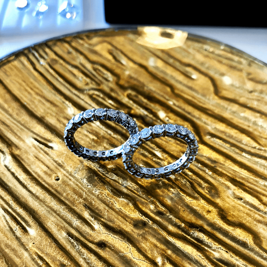 经典 3 毫米钻石永恒戒指玫瑰金,  放大圖像 6