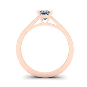 18K 玫瑰金公主方形切割钻石戒指 - 照片 1