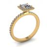 公主方形切割浮动光环钻石订婚戒指黄金, 圖像 4