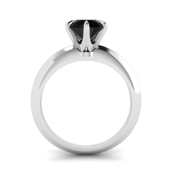 1 克拉黑钻石订婚戒指,  放大圖像 2