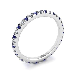 Riviera 密钉蓝宝石和钻石永恒戒指 - 照片 3