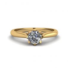 莲花钻石订婚戒指黄金