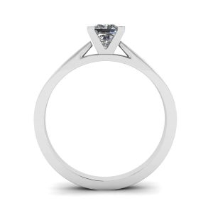 未来风格公主方形切割钻石戒指 - 照片 1