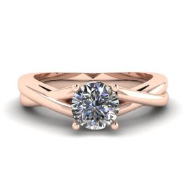 X 圆形钻石十字戒指 玫瑰金 X 圆形钻石十字戒指 玫瑰金