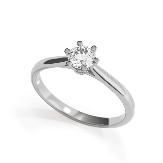 皇冠钻石 6 爪订婚戒指,  放大圖像 4