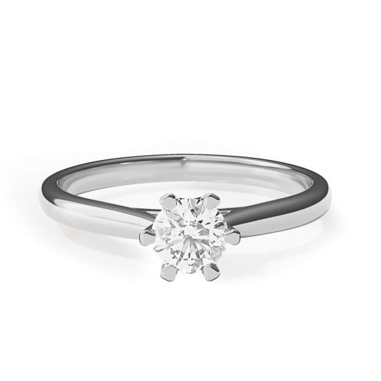 皇冠钻石 6 爪订婚戒指, 放大圖像 1