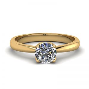 Кольцо с 1 бриллиантом в лепестках из золота