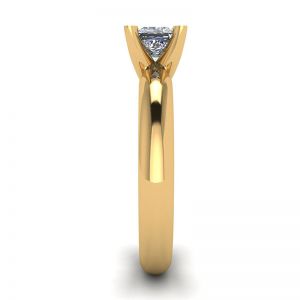 公主方形切割钻石黄金戒指 - 照片 2
