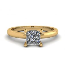 公主方形钻石混合金订婚戒指