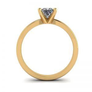 公主方形钻石混合金订婚戒指 - 照片 1