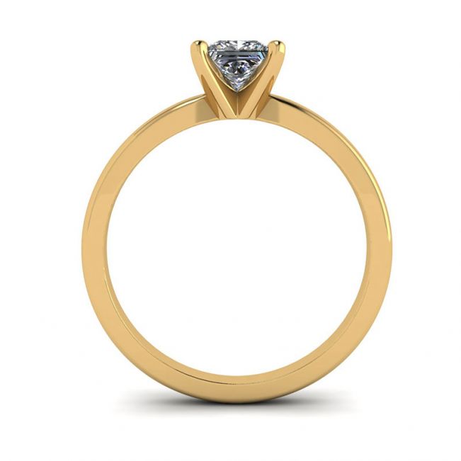 公主方形钻石混合金订婚戒指 - 照片 1