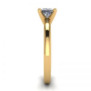 公主方形钻石混合金订婚戒指 - 照片 2