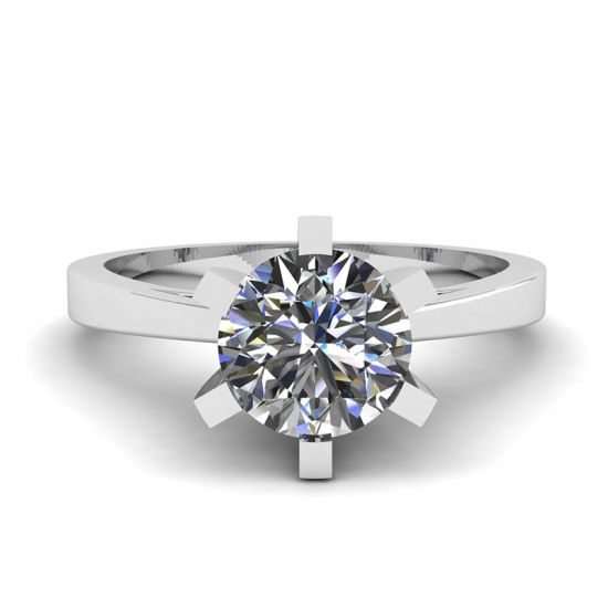 18K 白金订婚钻石戒指, 放大圖像 1
