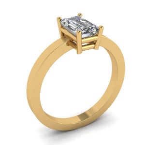 18K 金矩形钻石戒指 - 照片 3