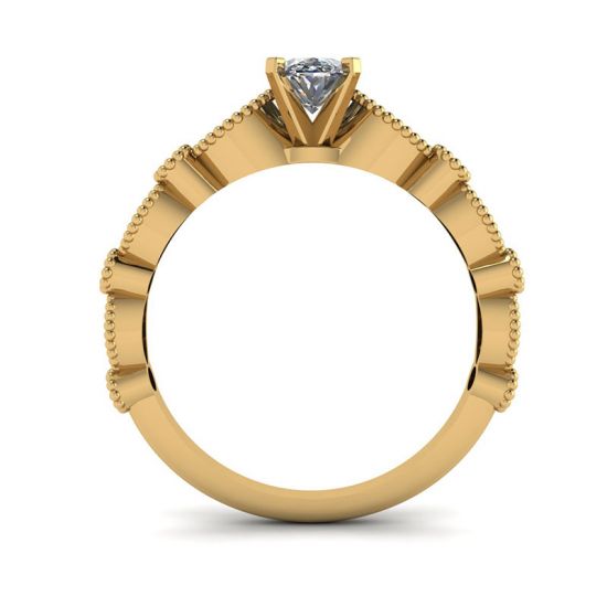 椭圆形钻石浪漫风格戒指黄金,  放大圖像 2