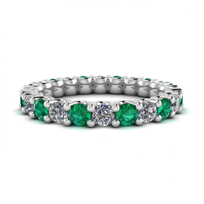 祖母绿和钻石永恒戒指