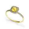 垫形 0.5 克拉黄钻戒指，带光环黄金, 圖像 4