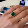 3.31 克拉祖母绿和侧面万亿钻石戒指, 圖像 8