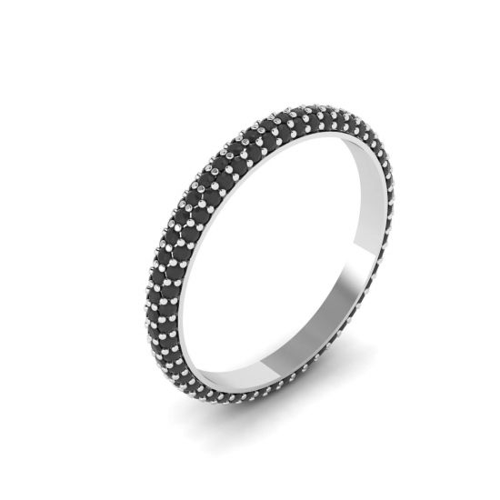 Кольцо простая дорожка с черными бриллиантами, 圖像 1