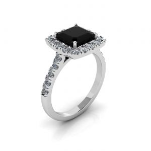 公主黑钻石戒指 - 照片 3