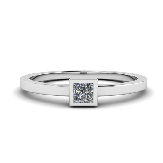 公主方形钻石小戒指 La Promesse, 放大圖像 1
