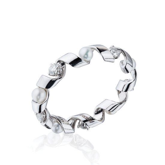 钻石和海水珍珠戒指 - Ruban 系列, 圖像 1